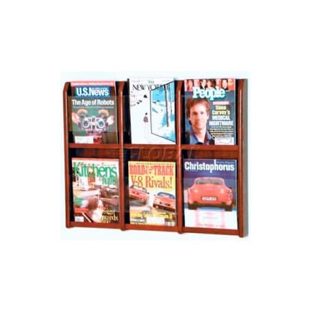Wooden Mallet Wooden Mallet Divulge 6 Magazine Wall Display, Mahogany MM-6MH